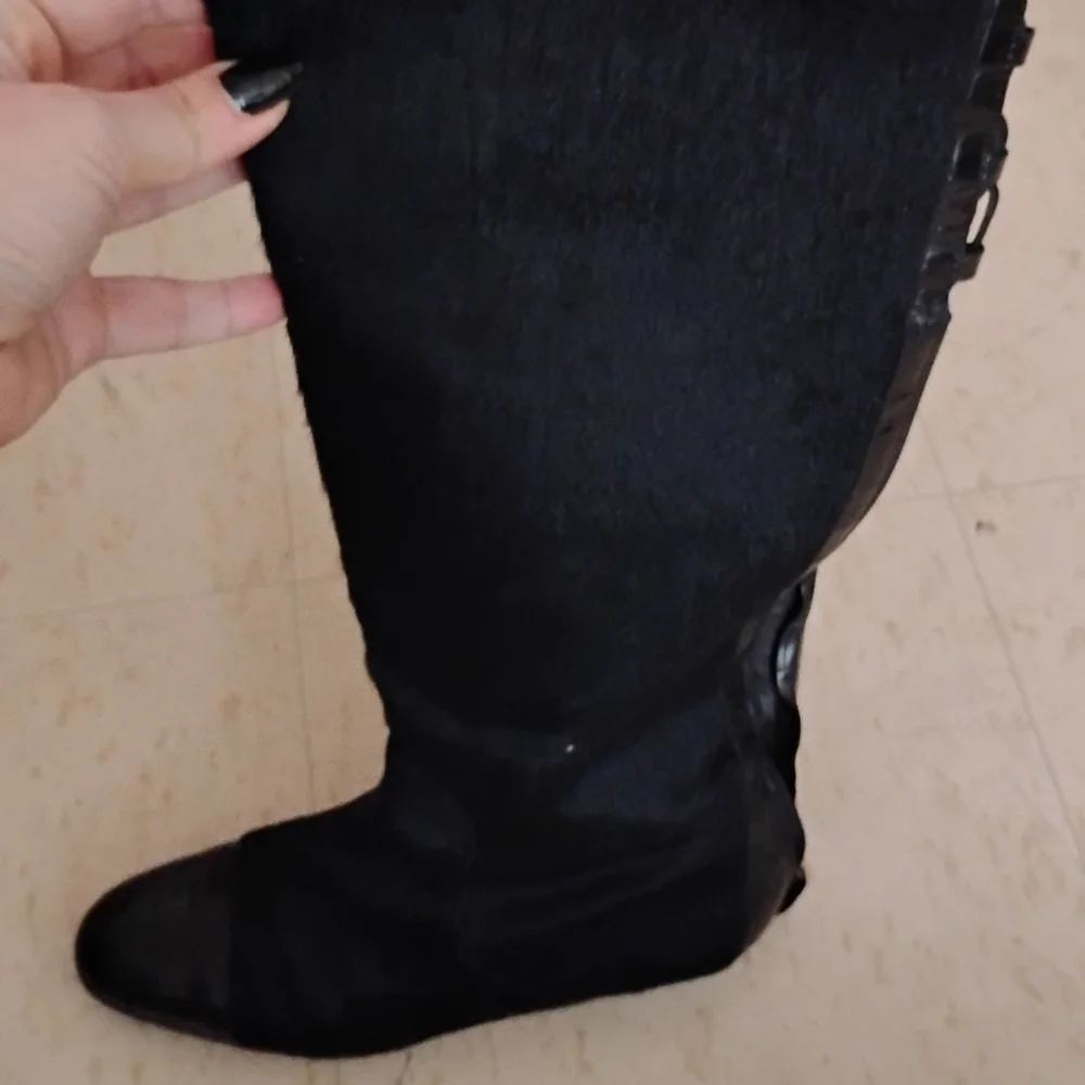 Black PONY ๐ด Hair Below Knee-High Boots - Picture 3 of 5